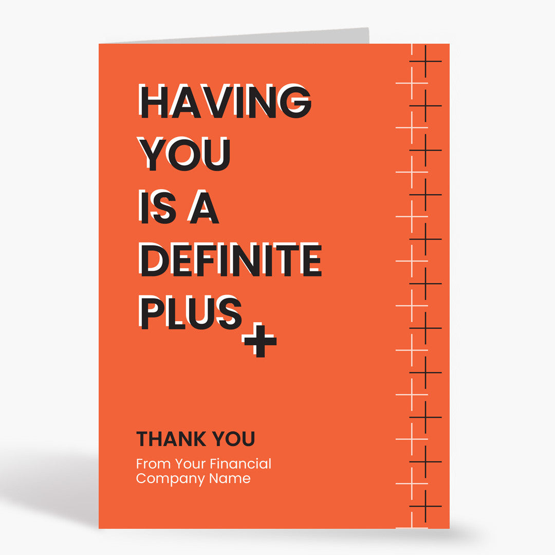 A Definite Plus Thank You Card