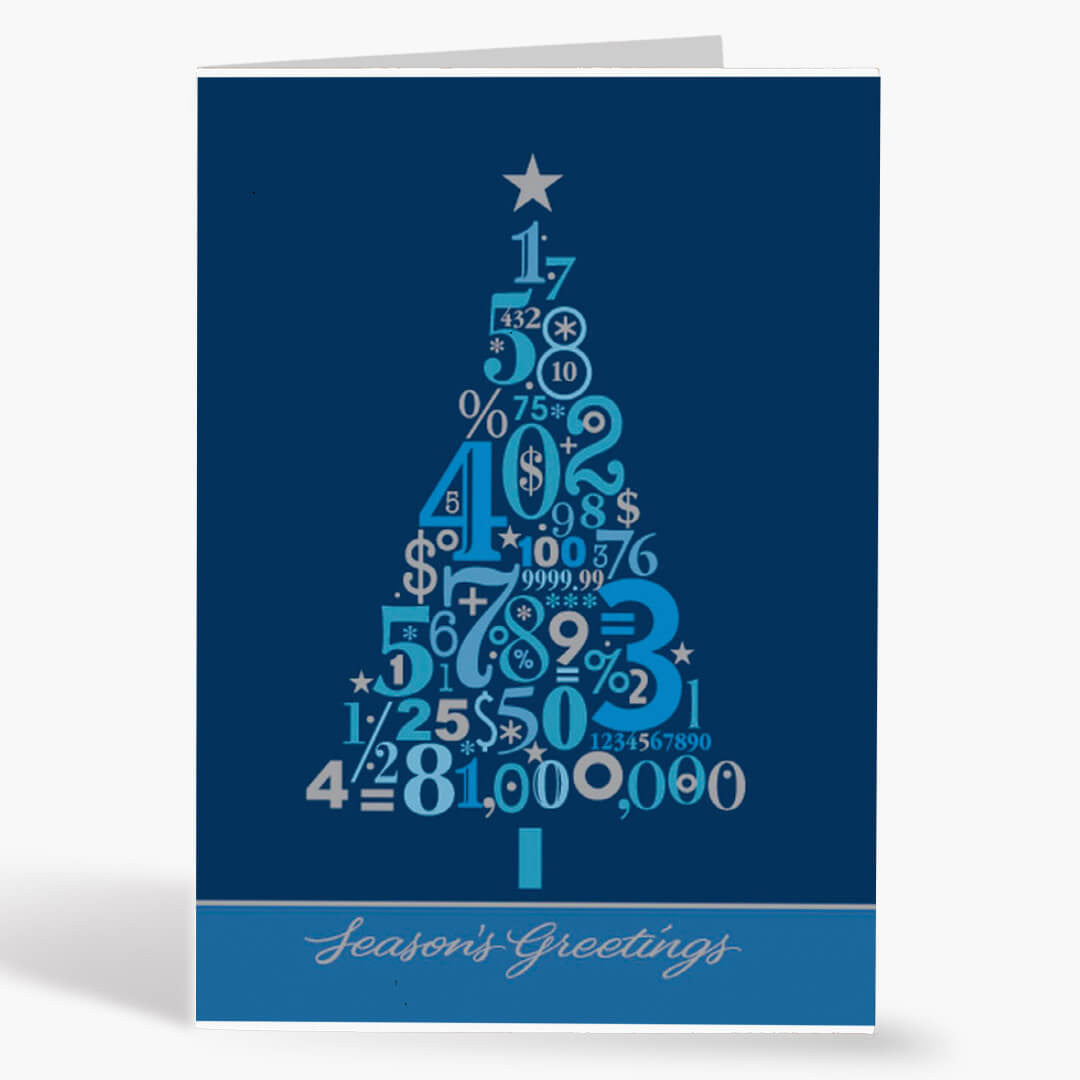 Number Tree Christmas Card