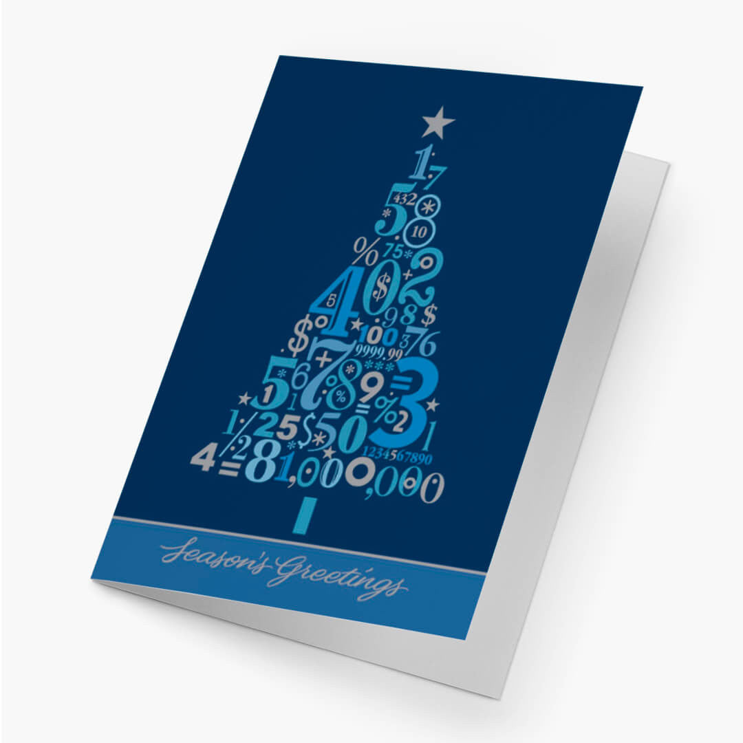 Number Tree Christmas Card