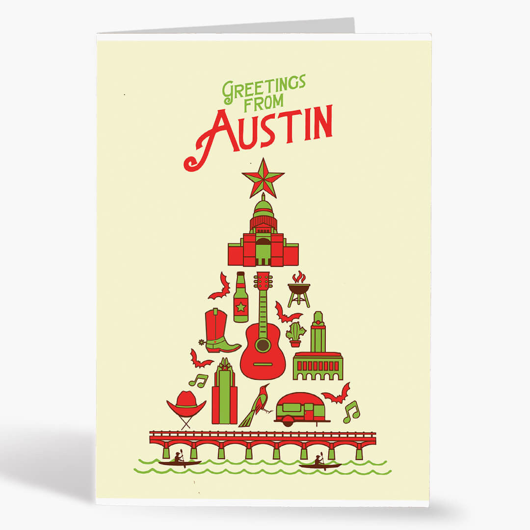 Austin Christmas Tree Card