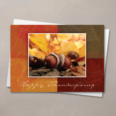 Autumn Acorns Thanksgiving Card