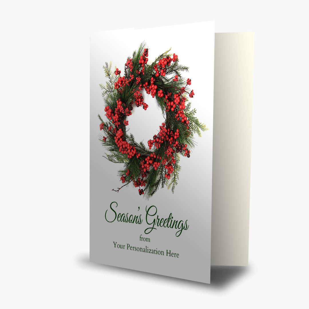 Beautiful Berry Wreath Holiday Card