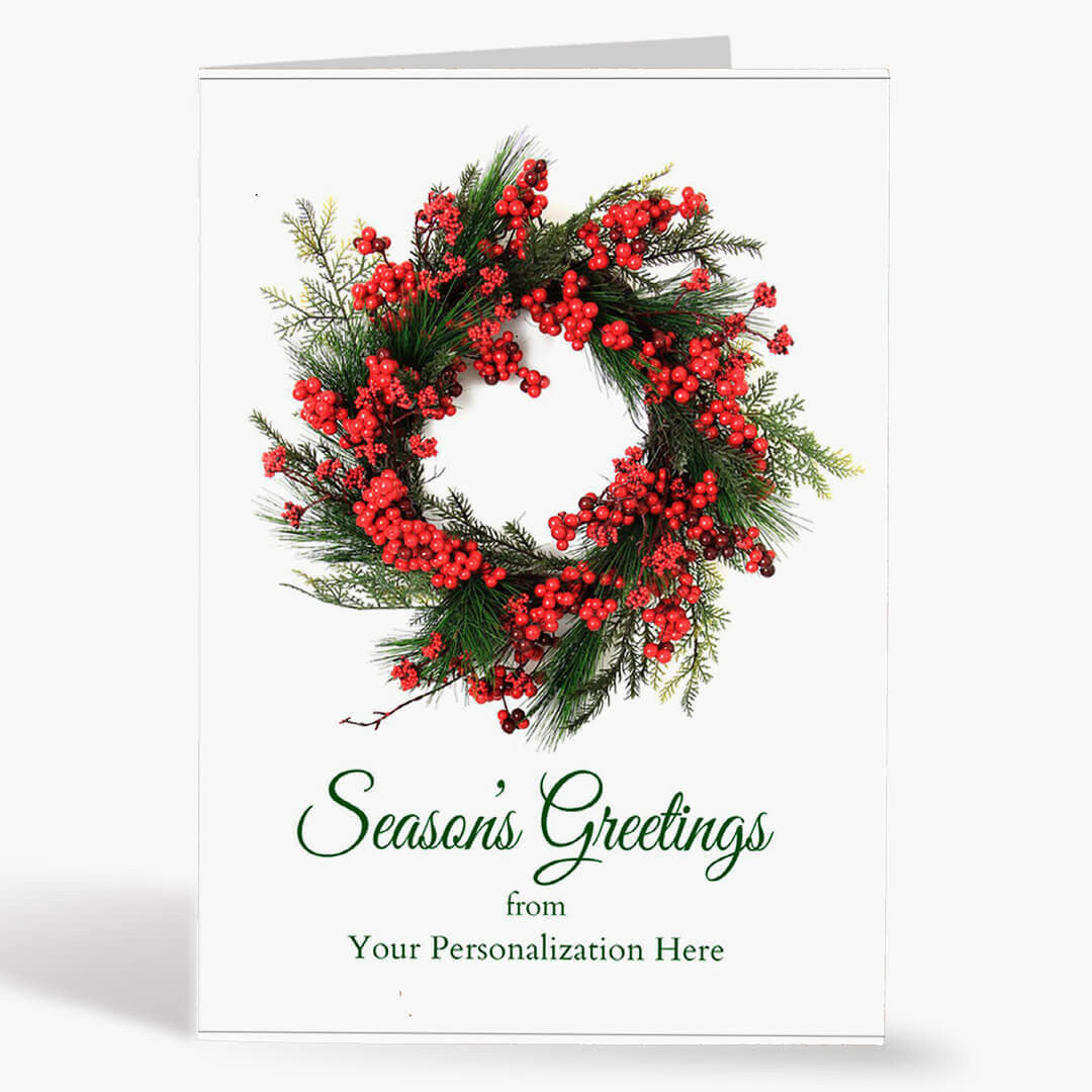Beautiful Berry Wreath Holiday Card