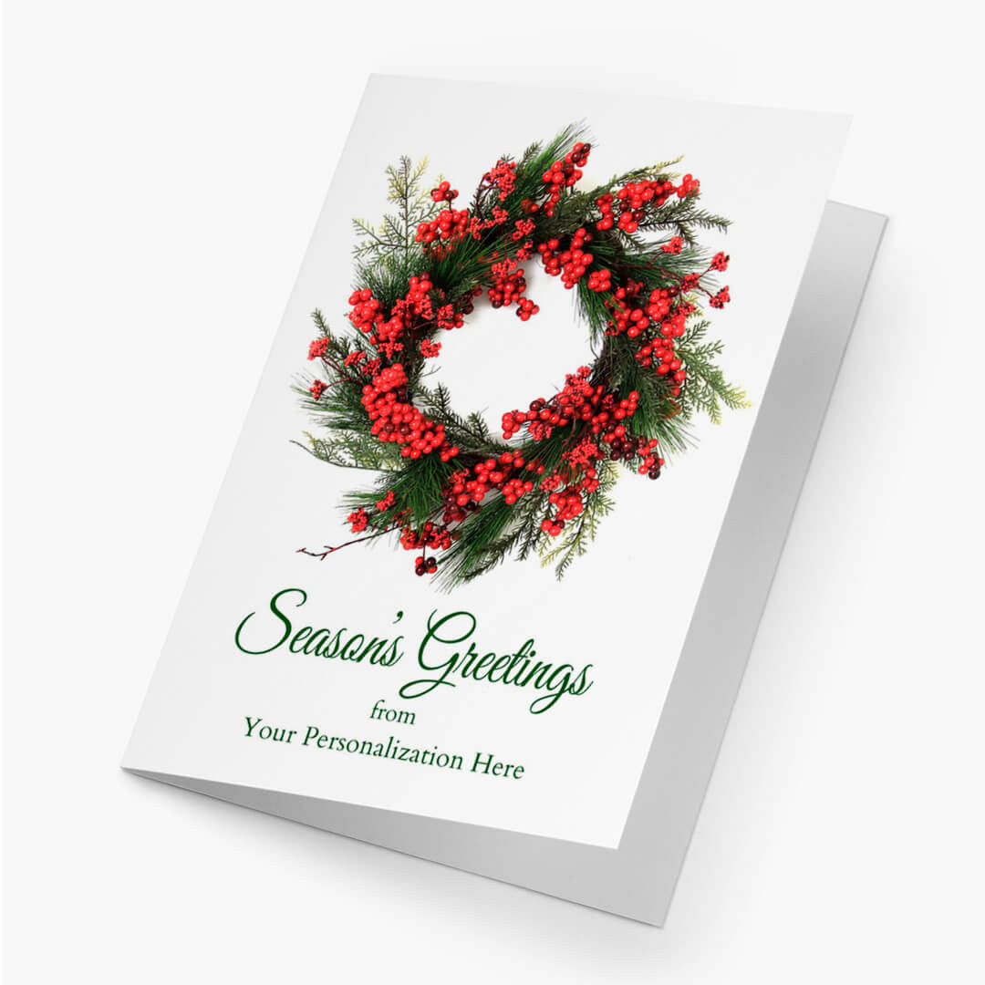 Beautiful Berry Wreath Holiday Card