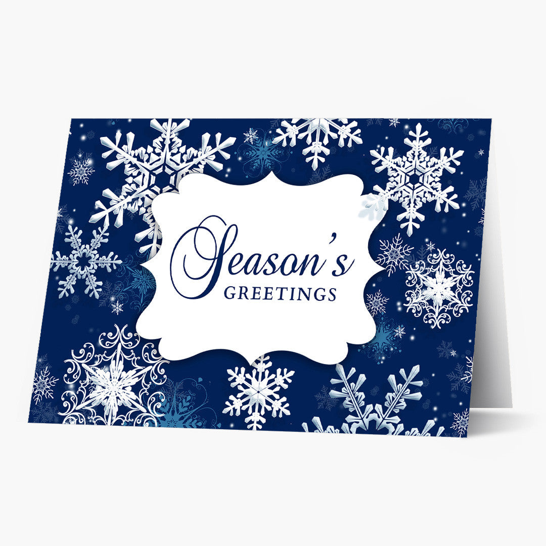 Beautiful Blue Snowflakes Christmas Card