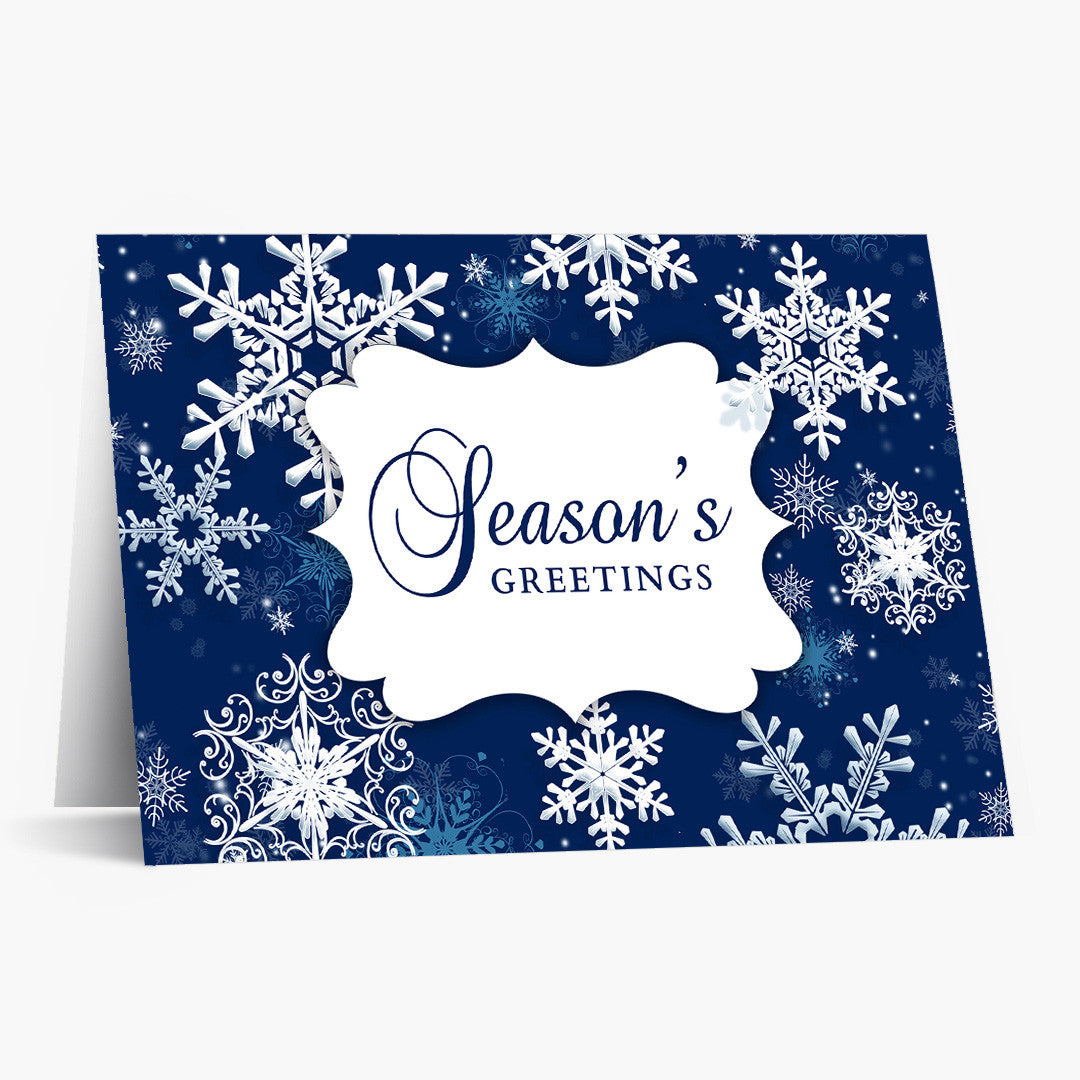 Beautiful Blue Snowflakes Christmas Card