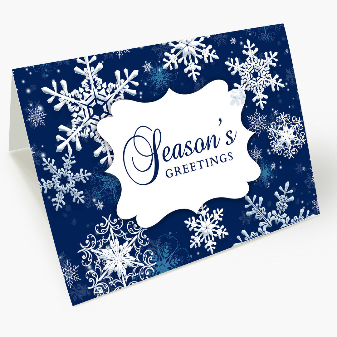 Beautiful Blue Snowflakes Christmas Card