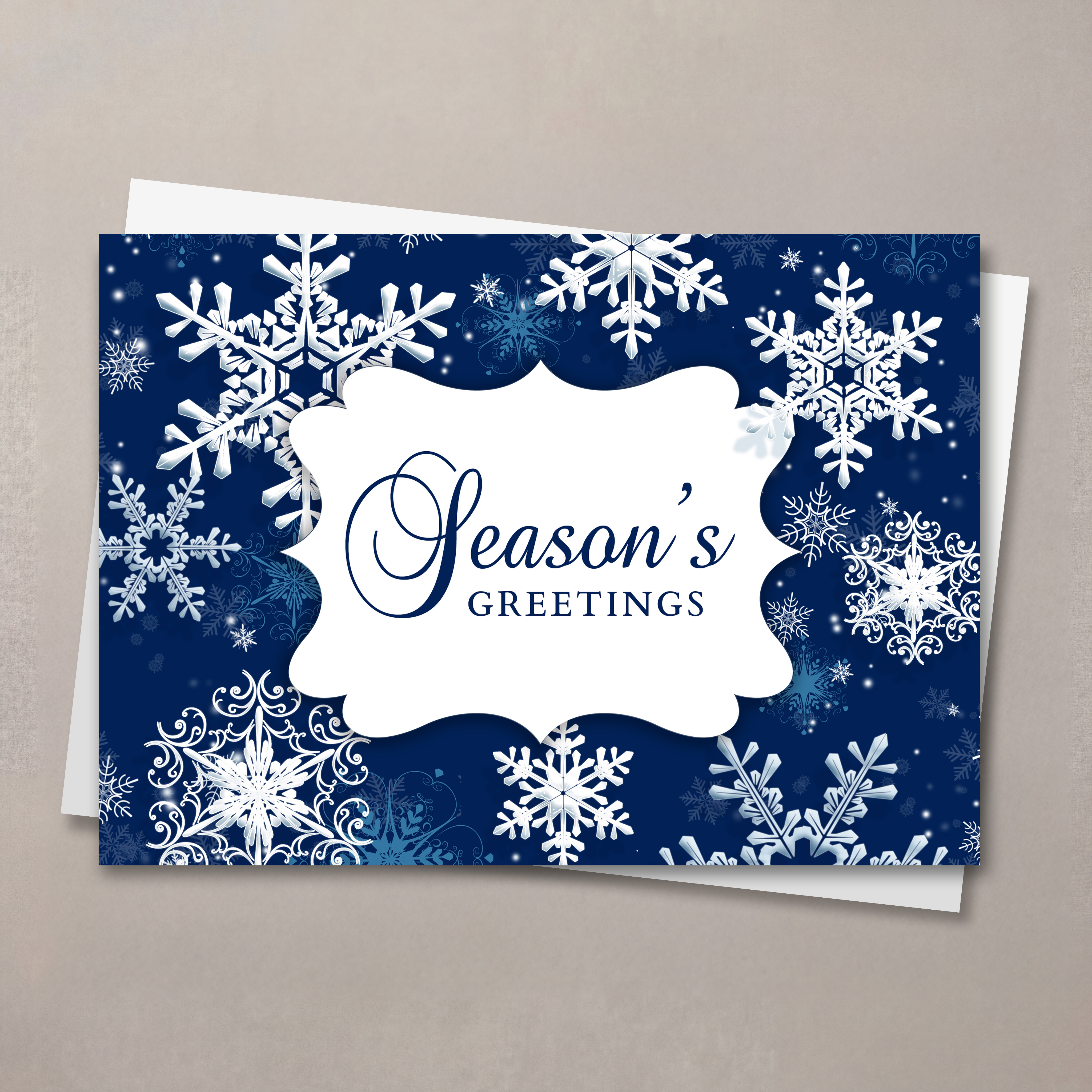 Beautiful Blue Snowflakes Christmas Card