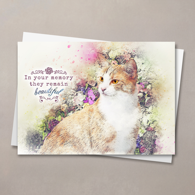 Beautiful Memory Cat Pet Sympathy Card