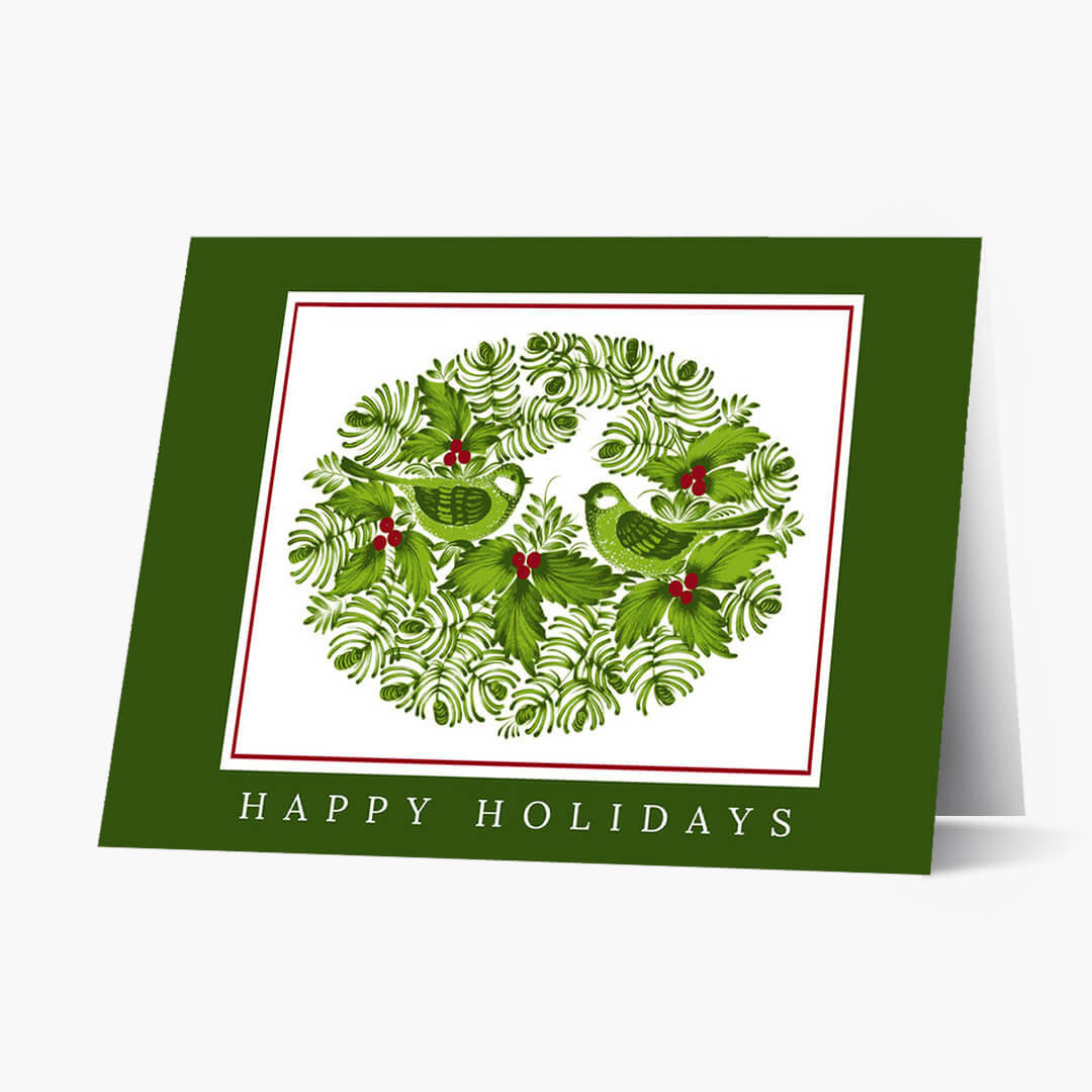 Berries and Birds Christmas Card