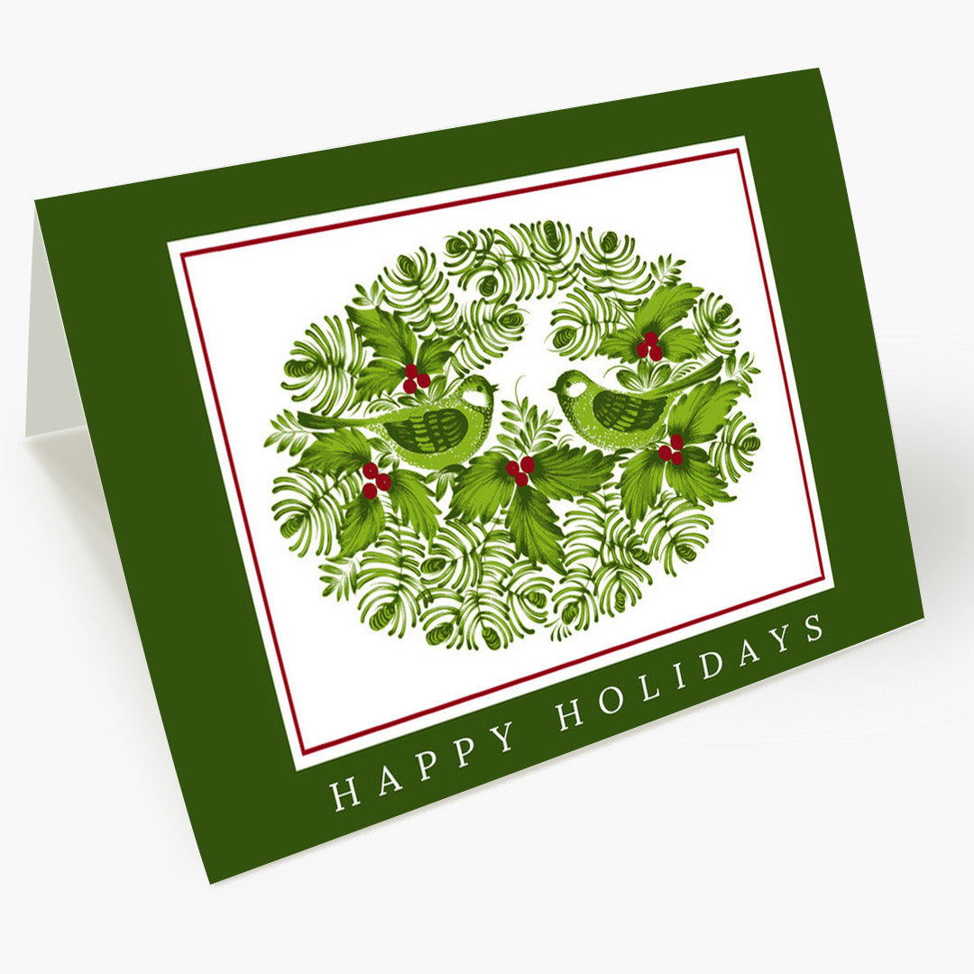Berries and Birds Christmas Card