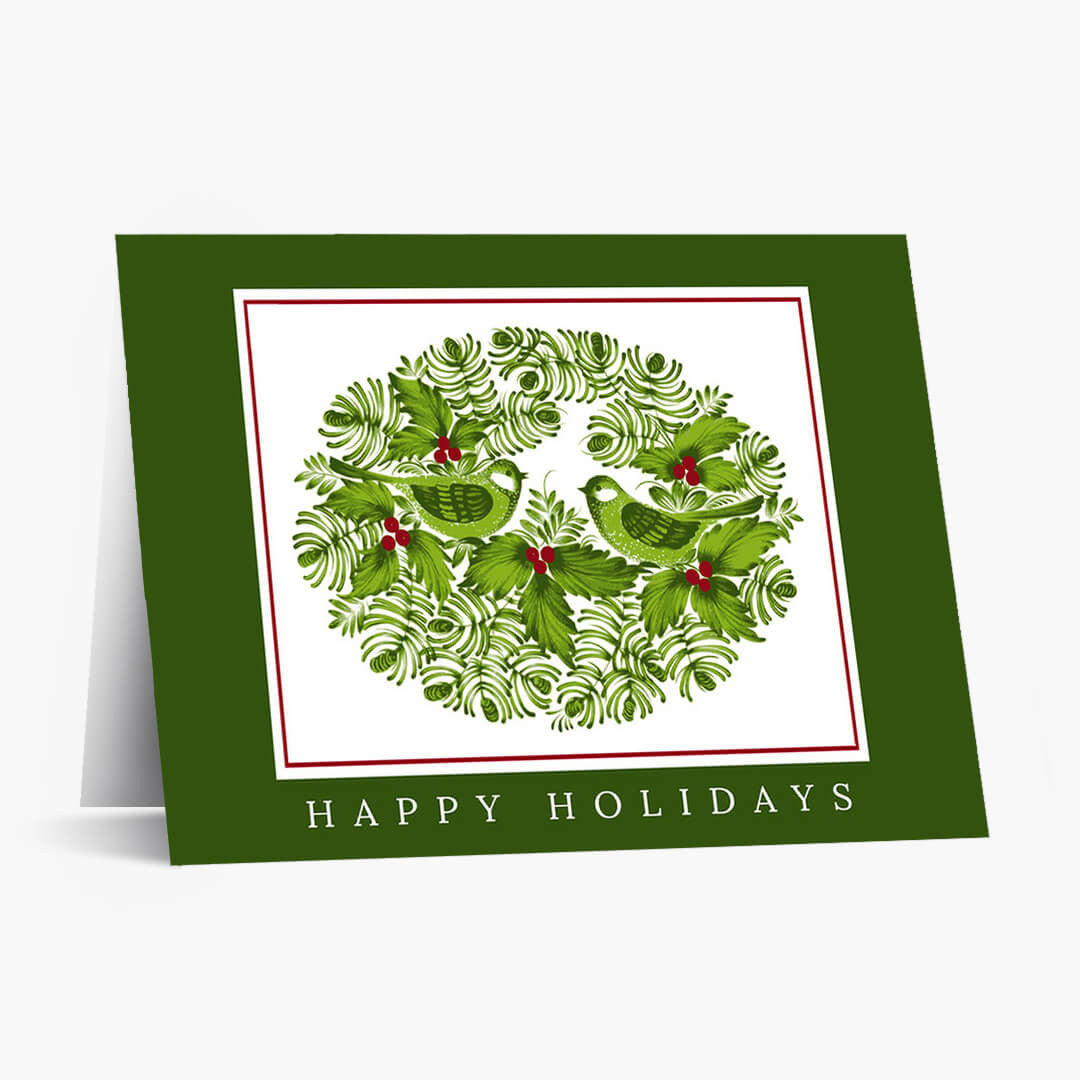 Berries and Birds Christmas Card