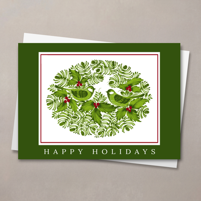 Berries and Birds Christmas Card