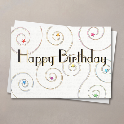 Birthday Stars and Swirls