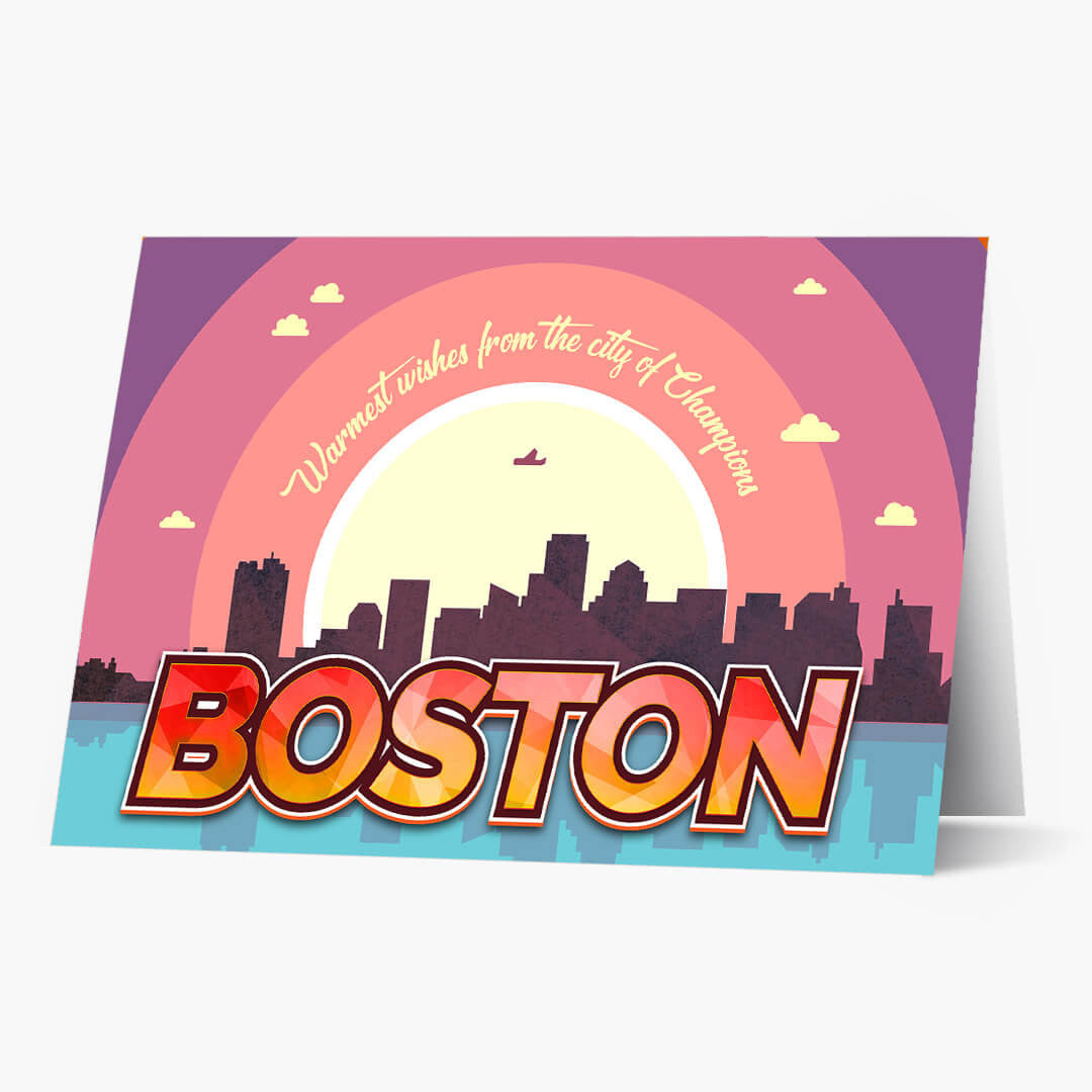 Boston Warmest Wishes Christmas Card