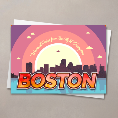 Boston Warmest Wishes Christmas Card