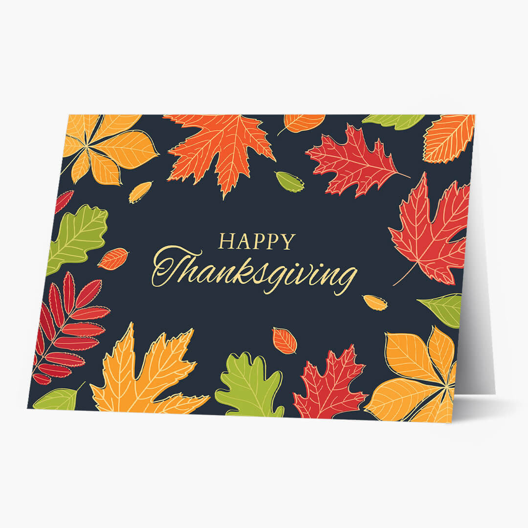 Bright Autumn Wishes Thanksgiving Card