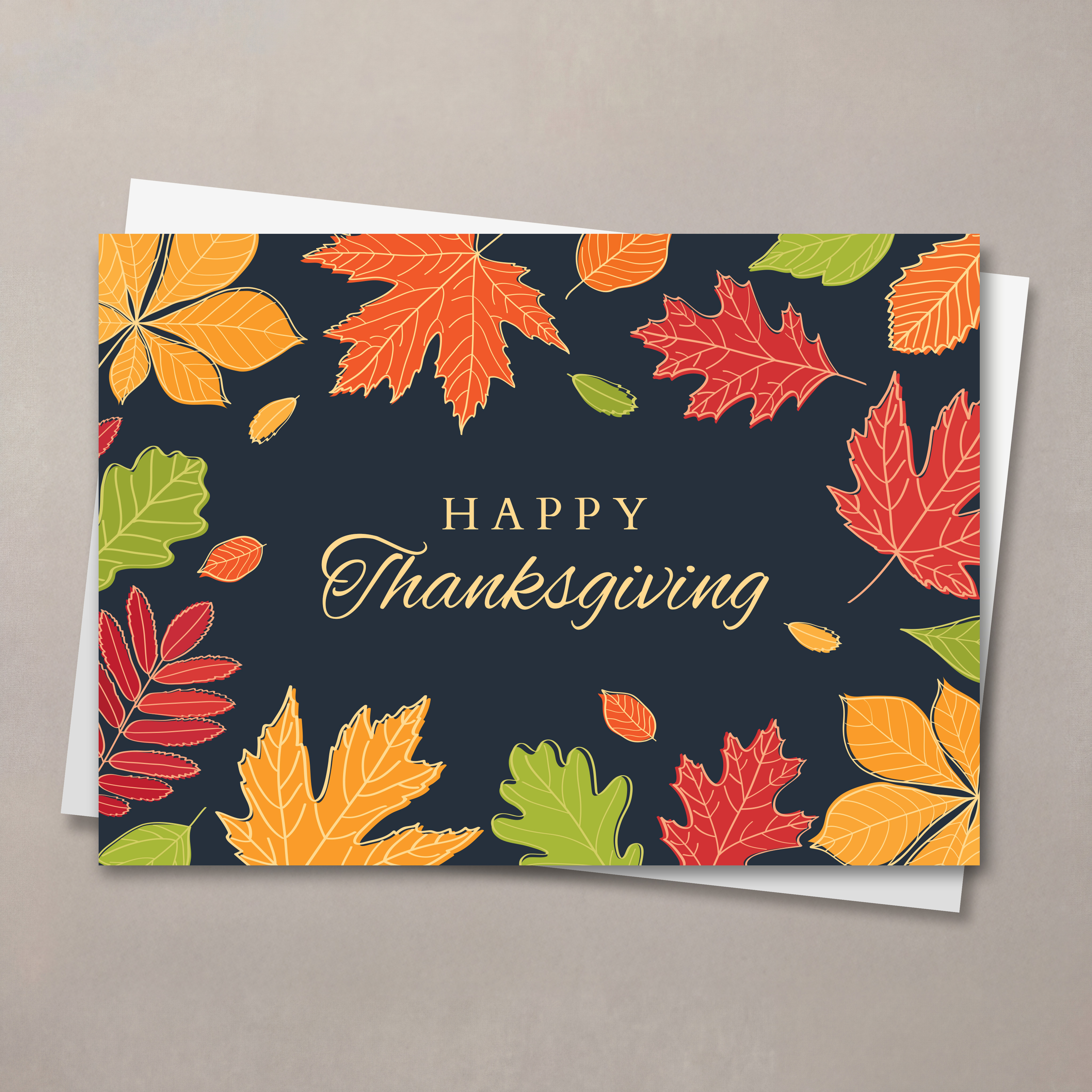 Bright Autumn Wishes Thanksgiving Card