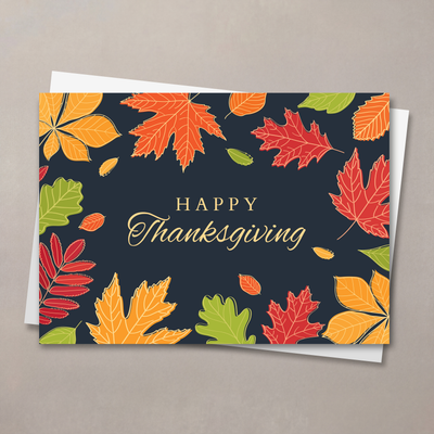 Bright Autumn Wishes Thanksgiving Card
