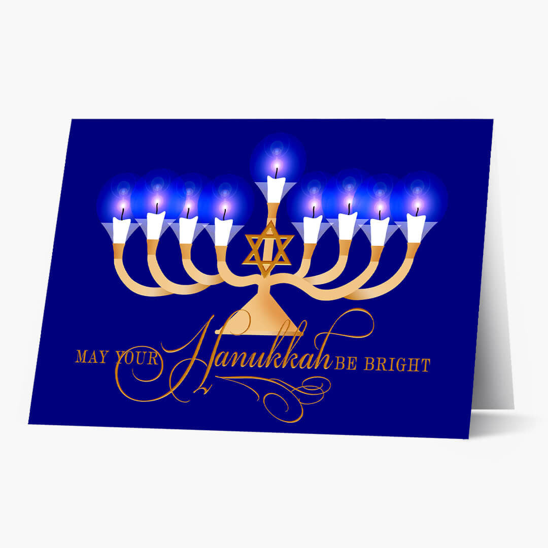Bright Menorah Hanukkah Card