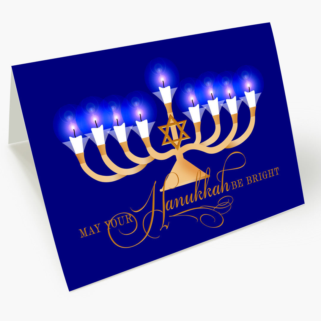 Bright Menorah Hanukkah Card
