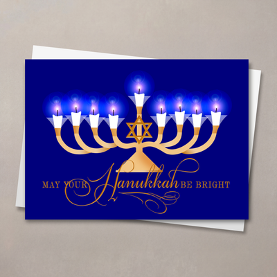 Bright Menorah Hanukkah Card