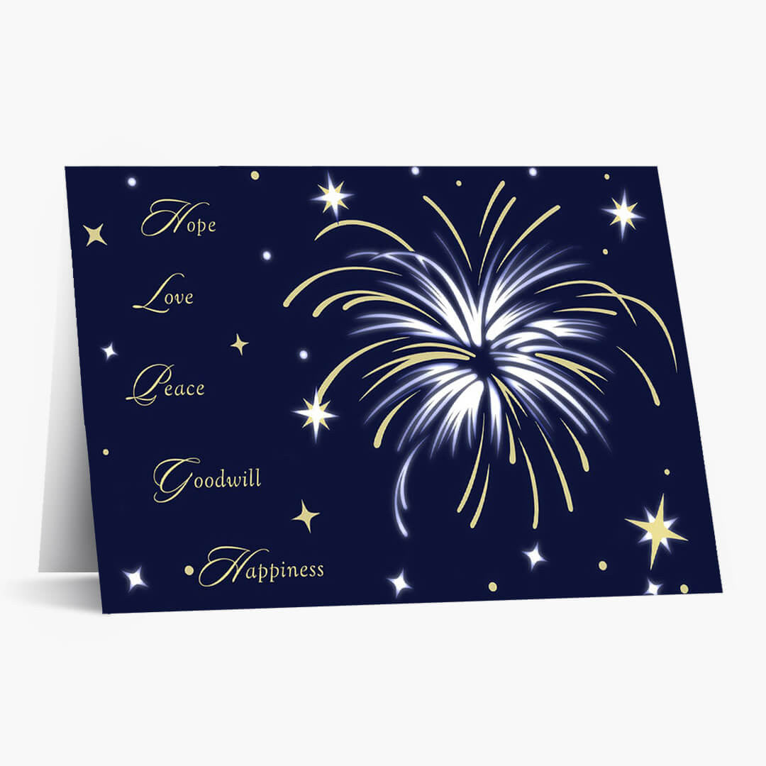 Bright Starburst Wishes Christmas Card