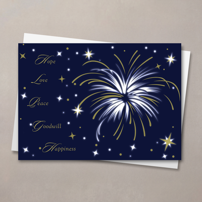 Bright Starburst Wishes Christmas Card