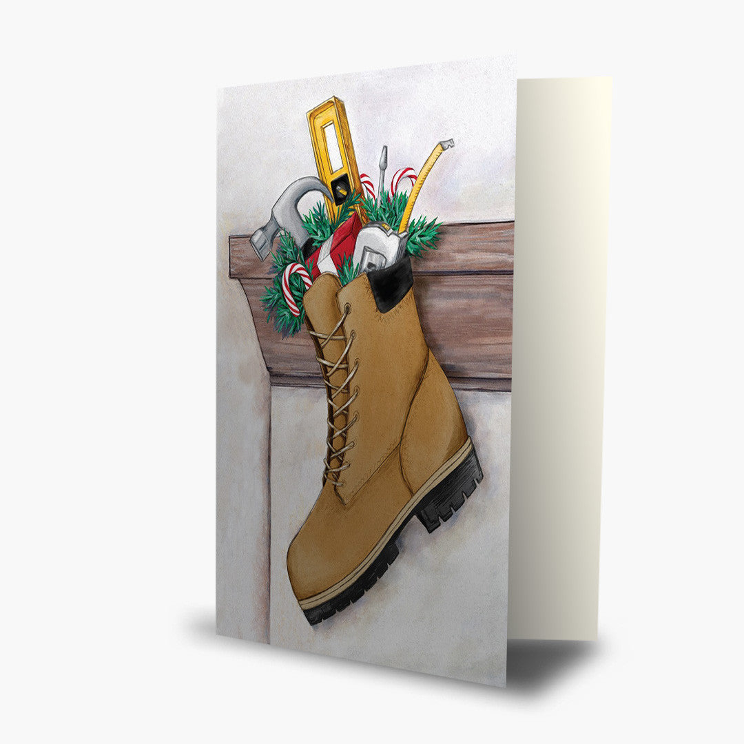 Builder's Stocking Christmas Card