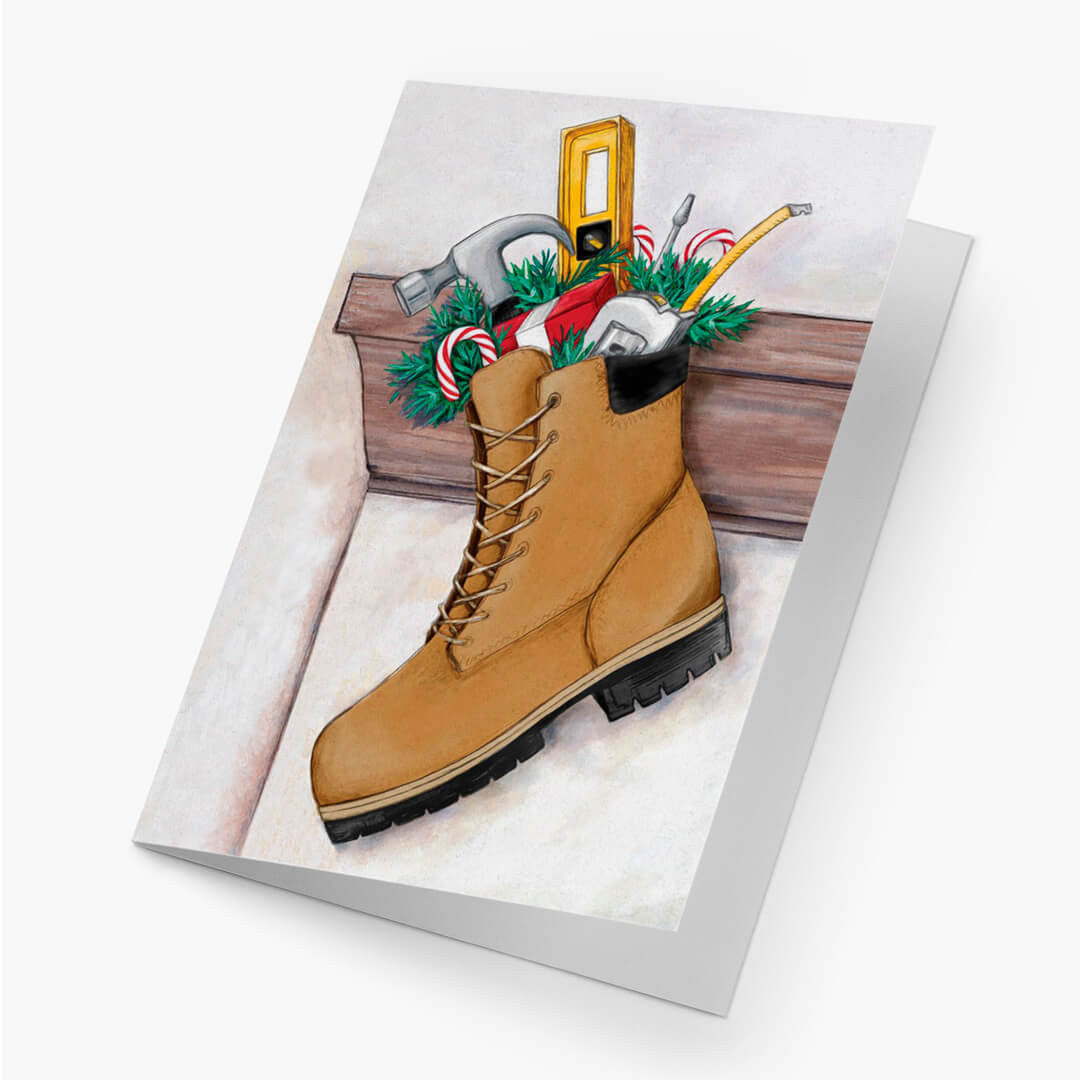 Builder's Stocking Christmas Card