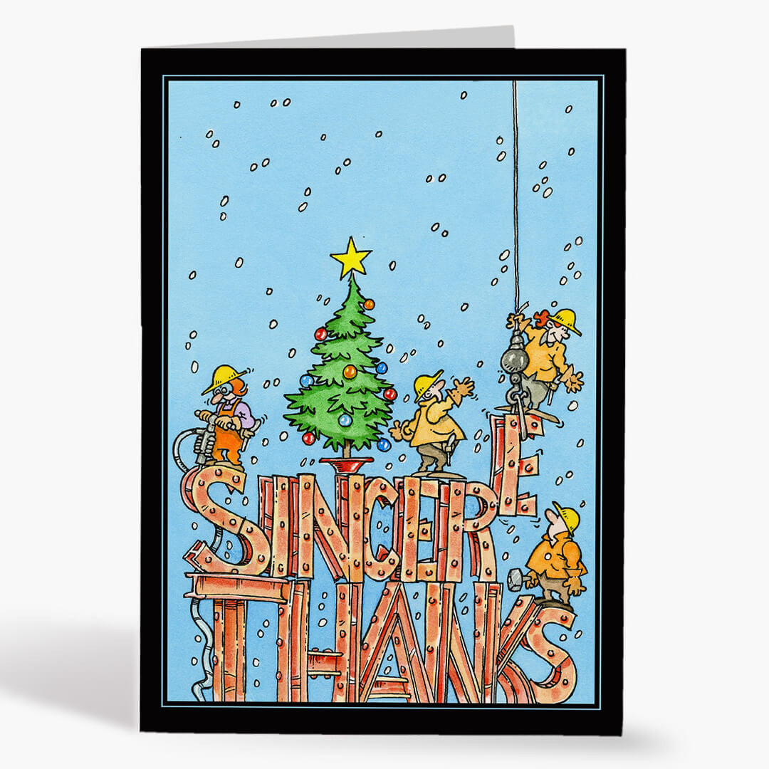 Building Thanks Construction Christmas Card
