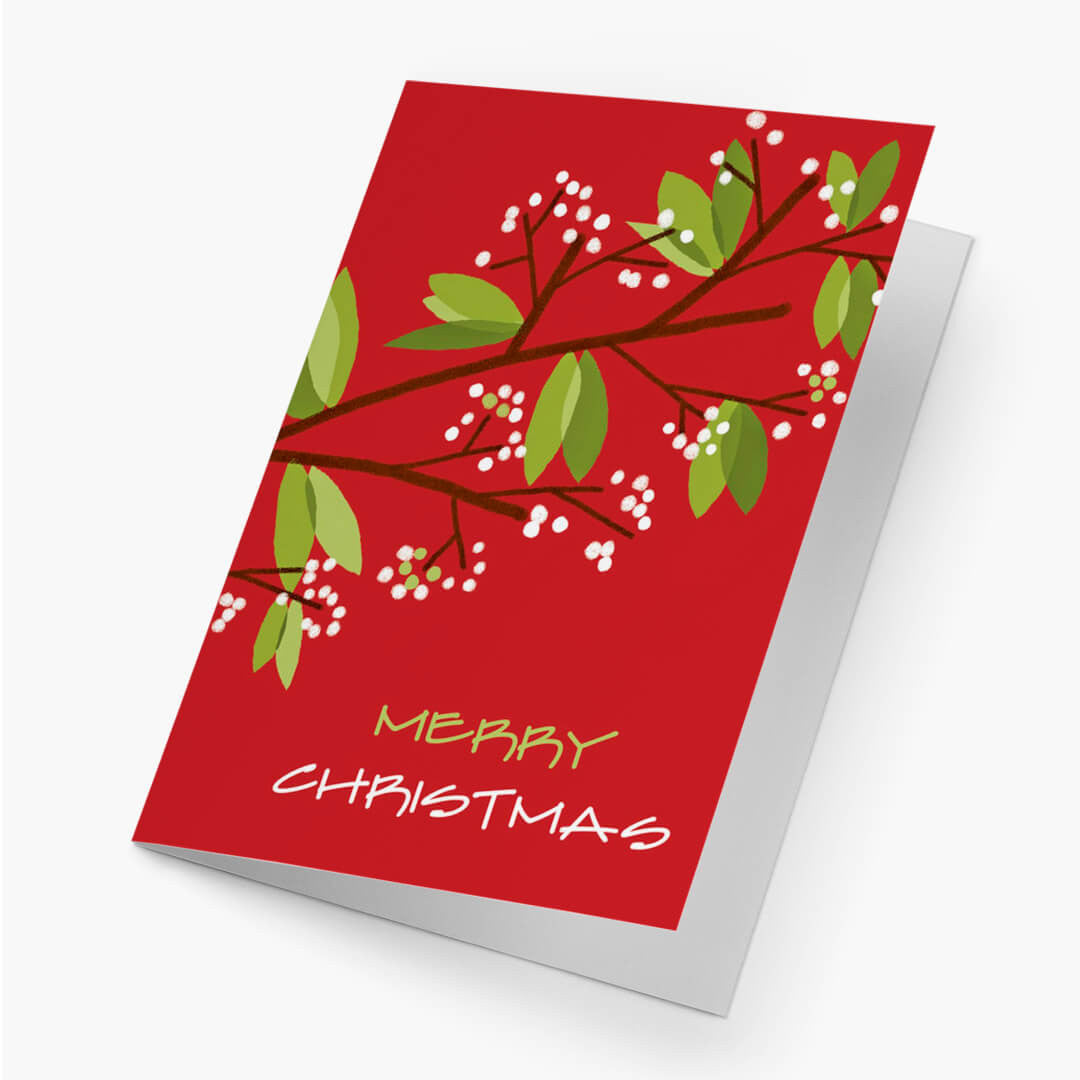 Twinkling Berries Christmas Card