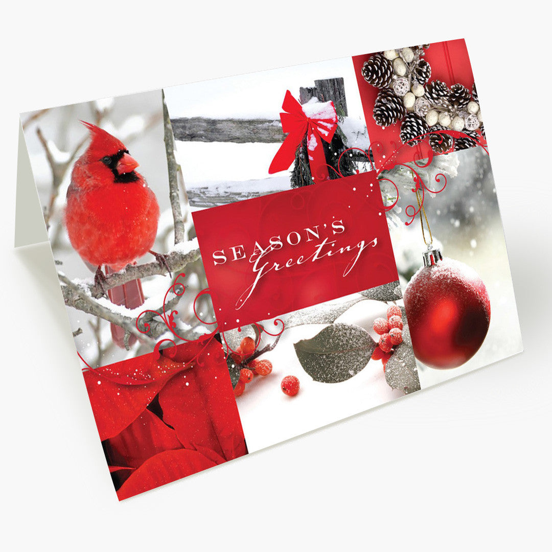 Cardinal Collage Christmas Card