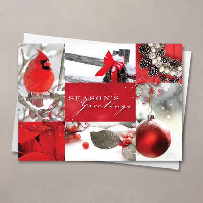 Cardinal Collage Christmas Card