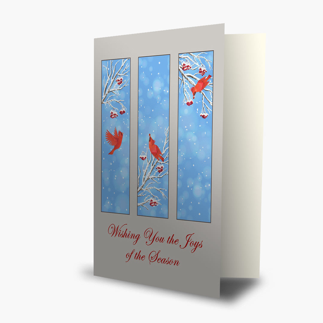 Cardinal Triptych Christmas Card