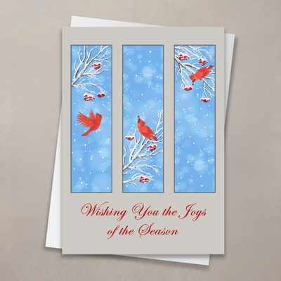 Cardinal Triptych Christmas Card
