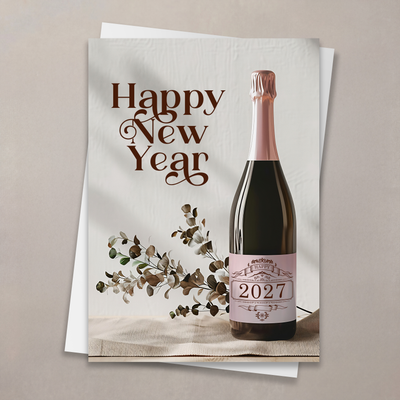 Champagne Bottle New Year Card