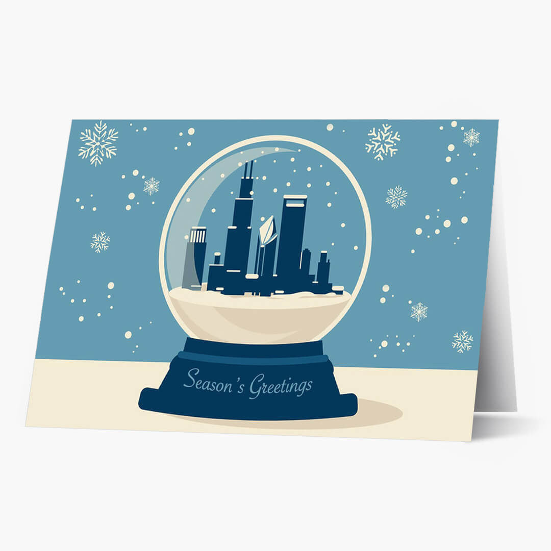 Chicago Snowglobe Christmas Card