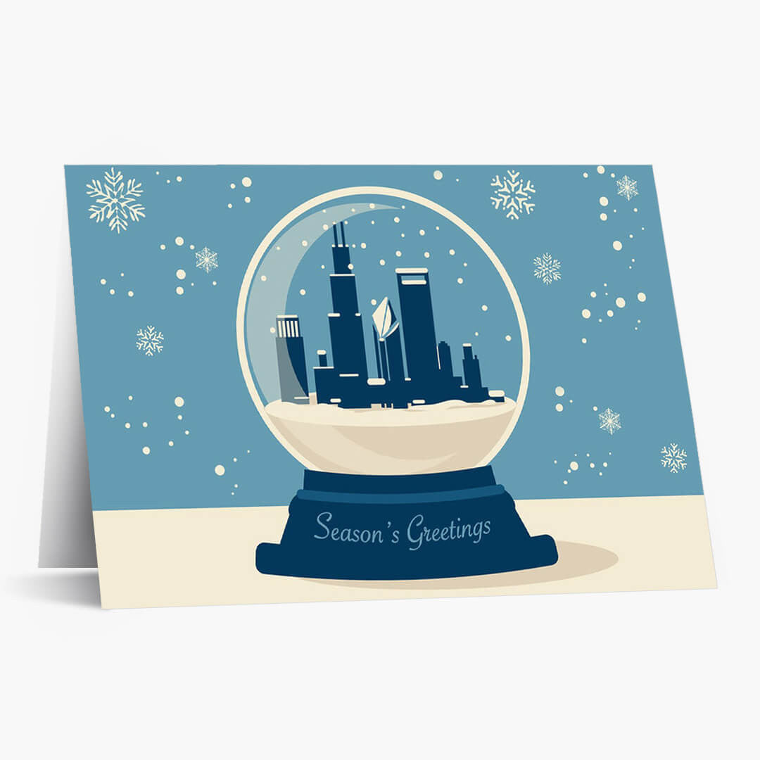 Chicago Snowglobe Christmas Card