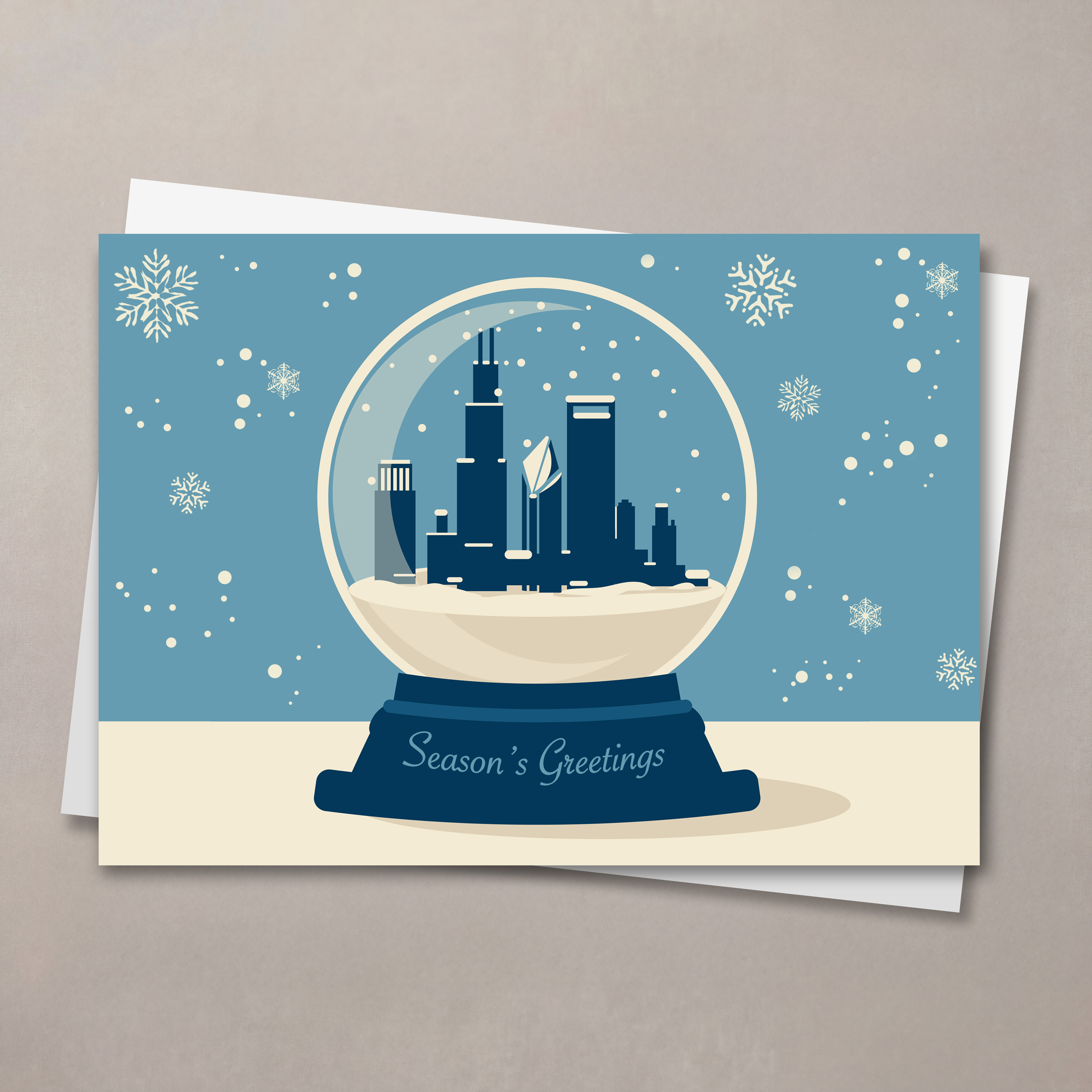 Chicago Snowglobe Christmas Card