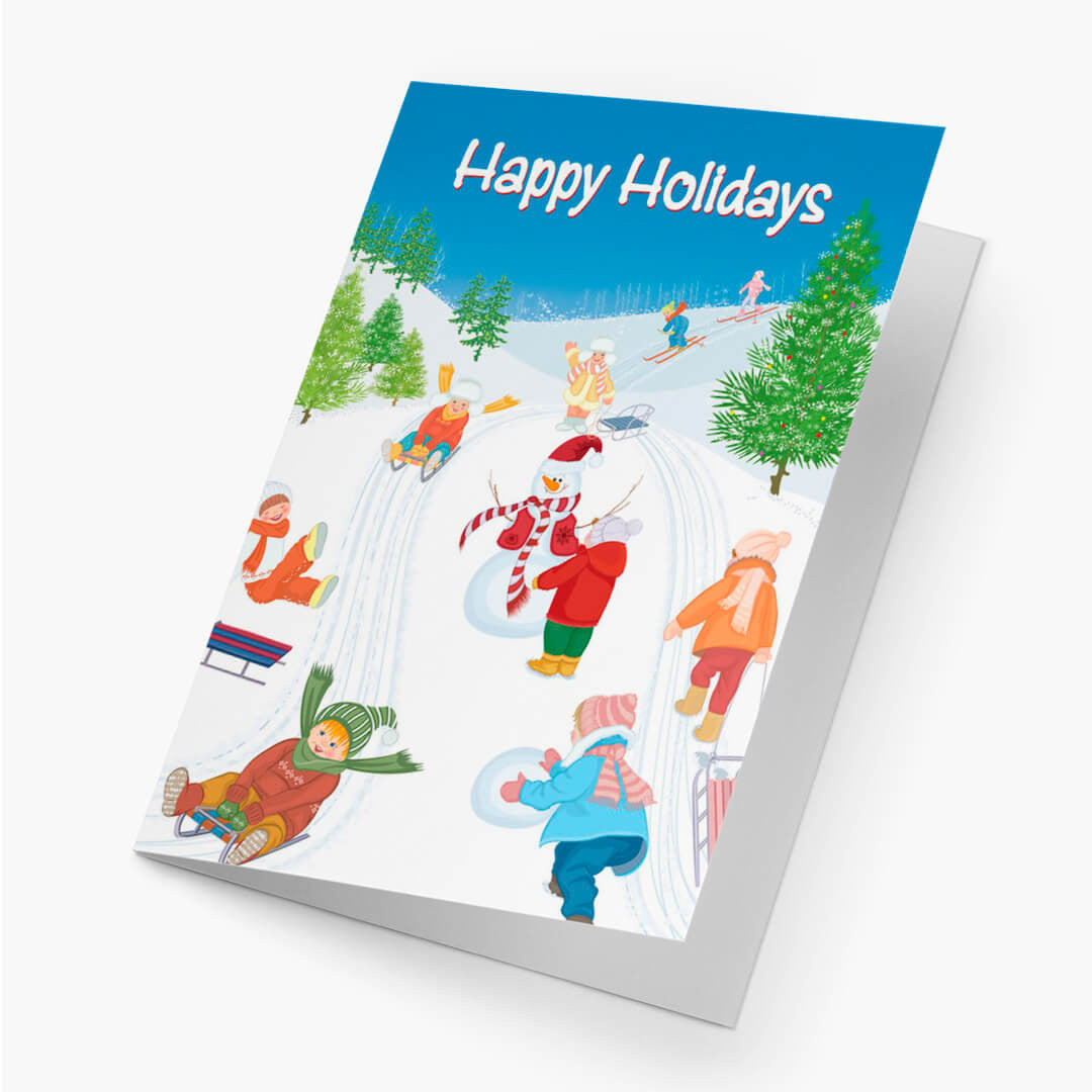 Children At Play Christmas Card