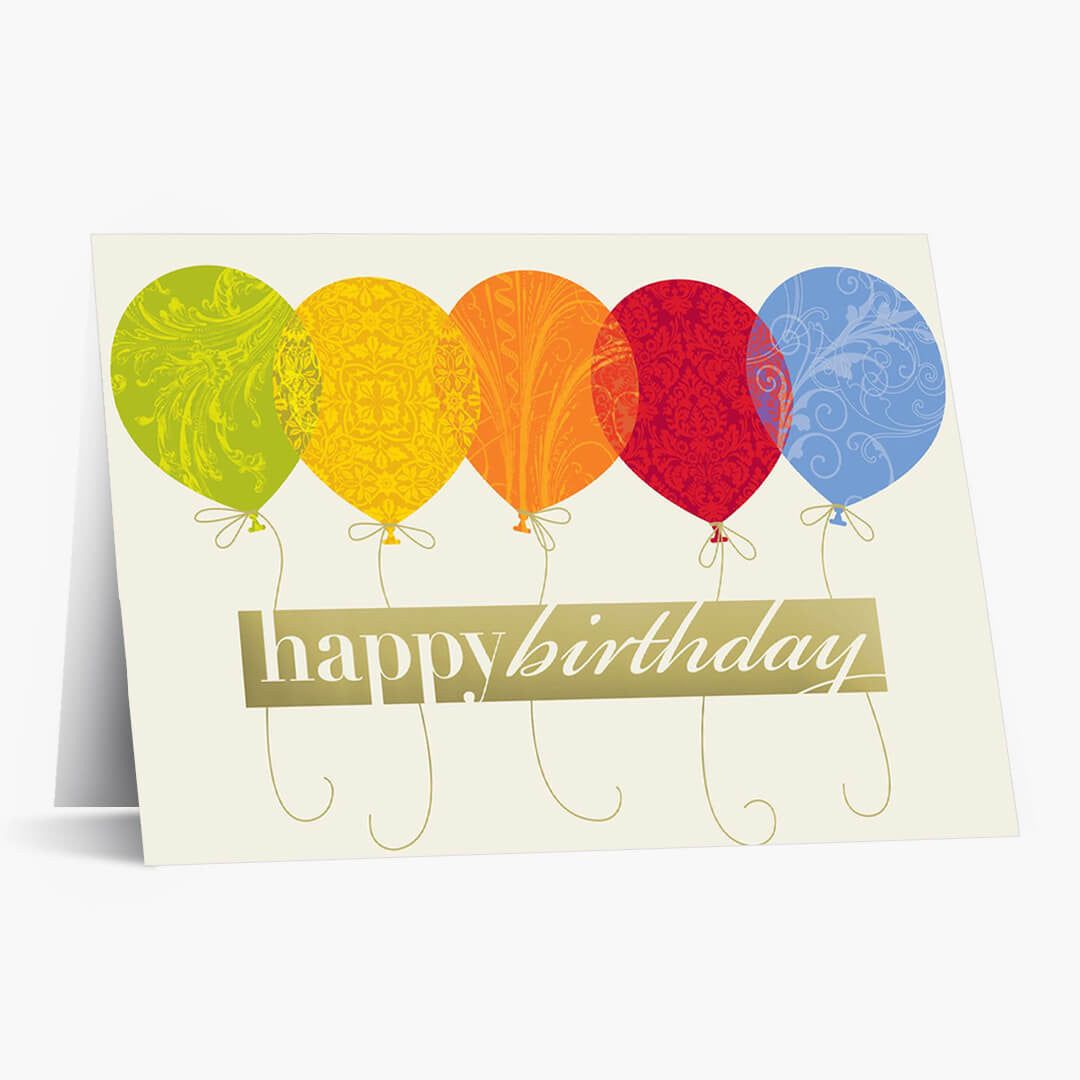 Colorful Balloons Birthday Card