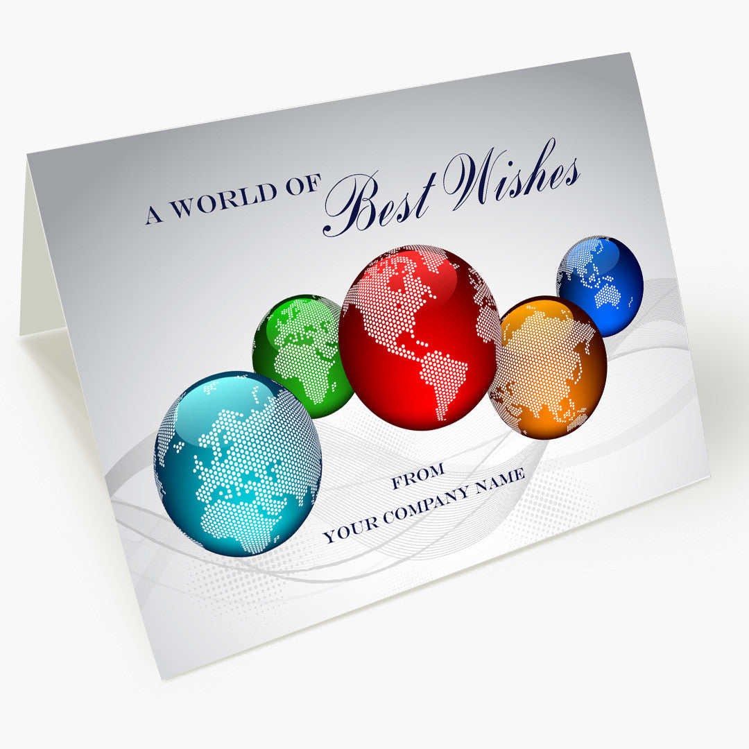 Colorful World Wishes Holiday Card