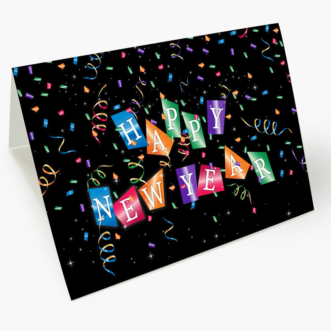 Confetti and Streamers New Year Card