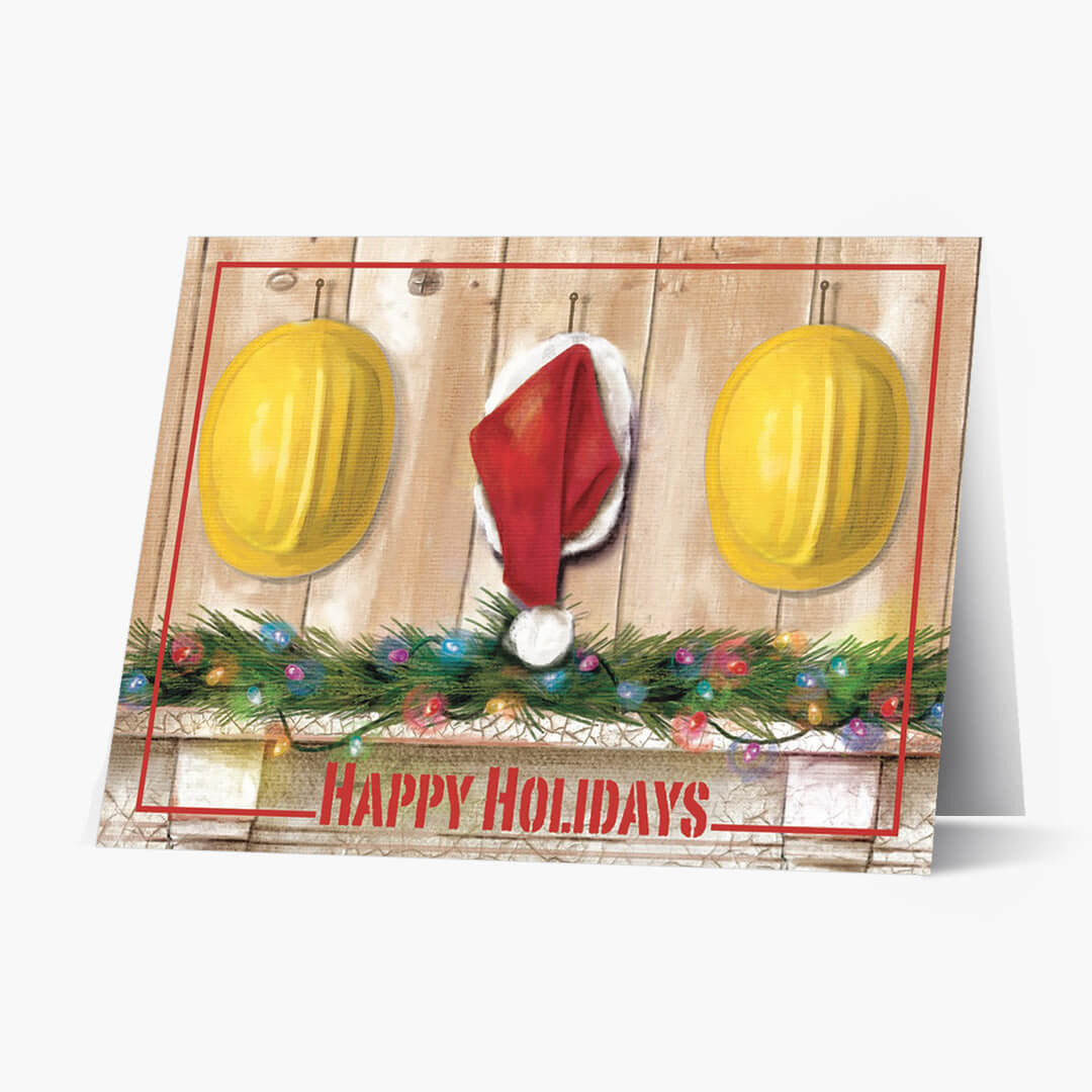 Construction Hats Christmas Card