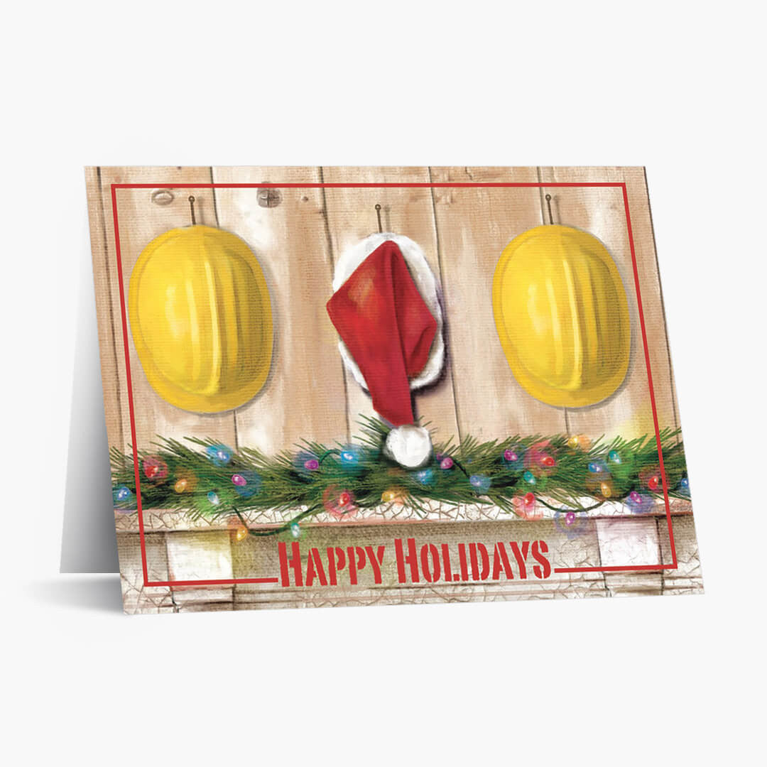 Construction Hats Christmas Card