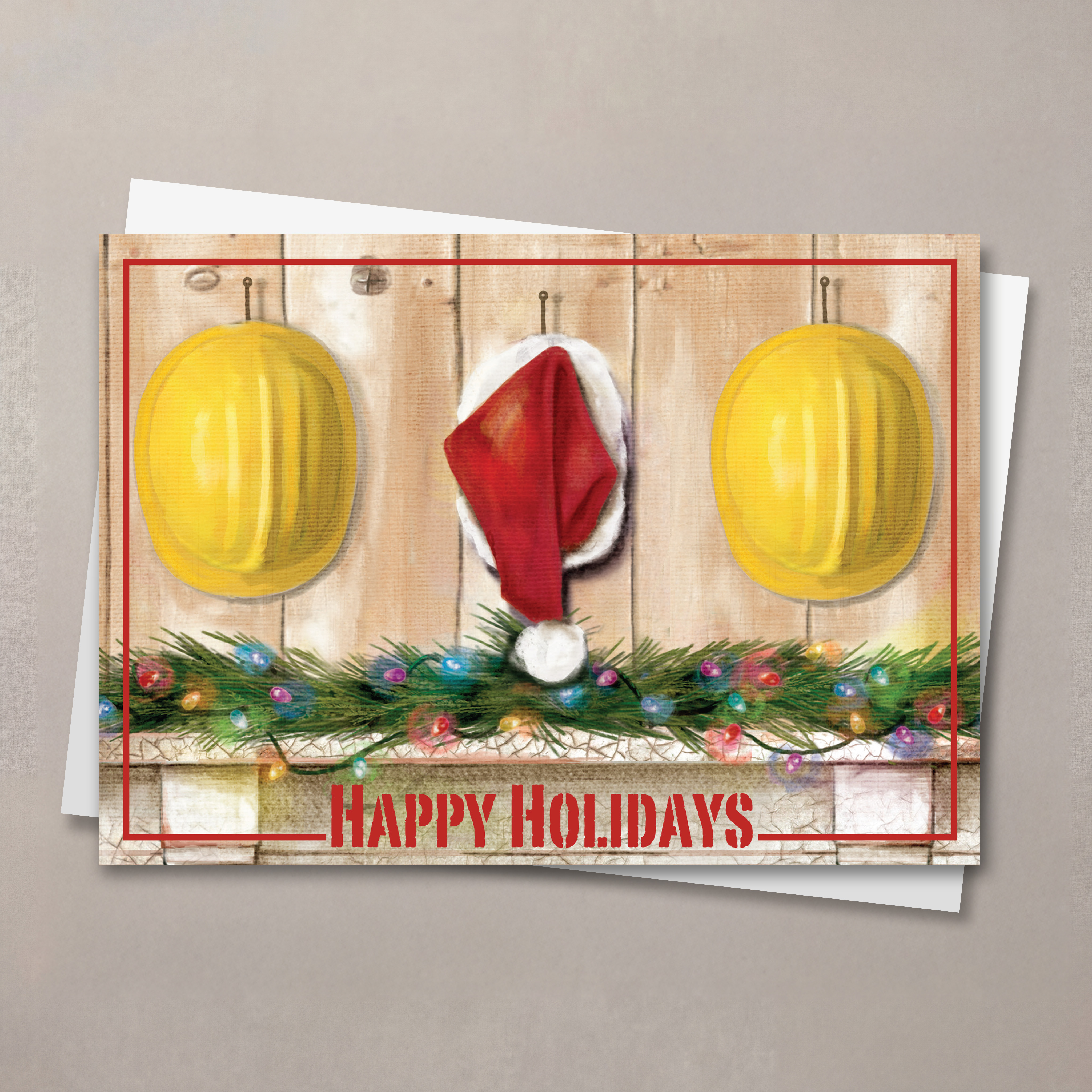 Construction Hats Christmas Card