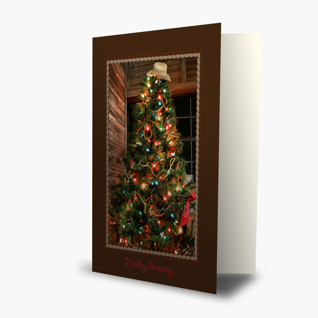 Cowboy Christmas Tree Card