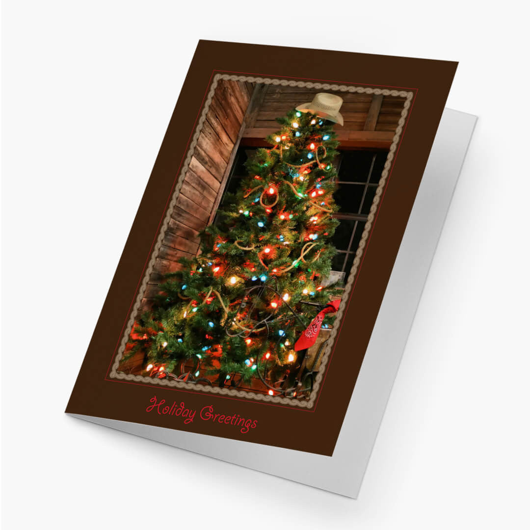 Cowboy Christmas Tree Card