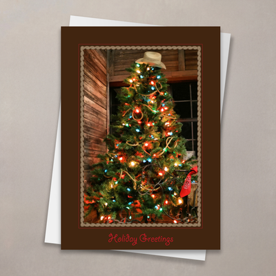 Cowboy Christmas Tree Card